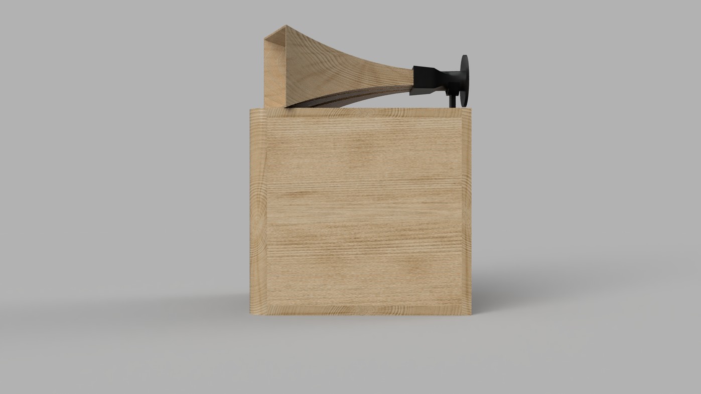 Side view of the speaker