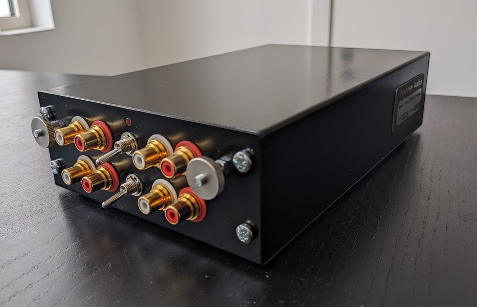 Angled view of the Penrose Dual Phono Preamp